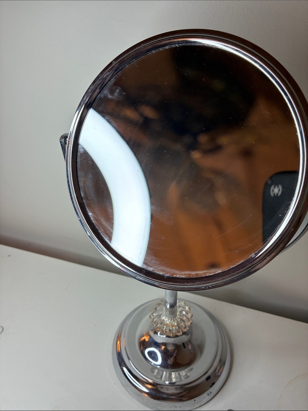 Vintage Style Silver Round Vanity Mirror Chrome Makeup Mirror - Picture 5 of 11